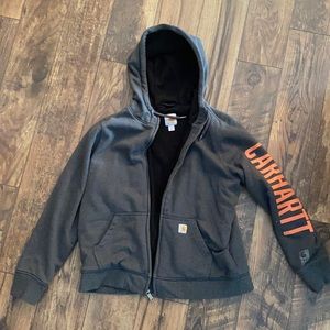 Women’s rain defender double lined Carhartt zip up hoodie.